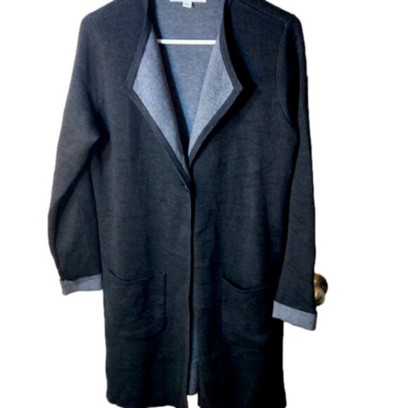 Catherine Malandrino Long Duster Cardigan Size Small Polyester Wool Blend - Picture 2 of 9